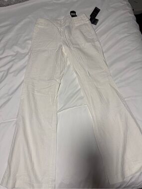 Point Zero Women’s White Linen-Blend Pants — Classic Straight Fit